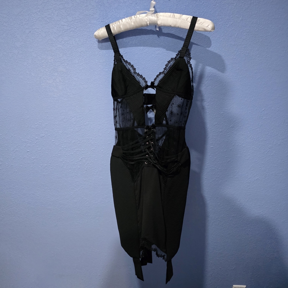 For Love And Lemons Black Lace Slip Dress
